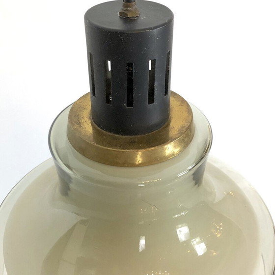 Image 1 of Lampe suspendue vintage en laiton par Stilnovo, 1950