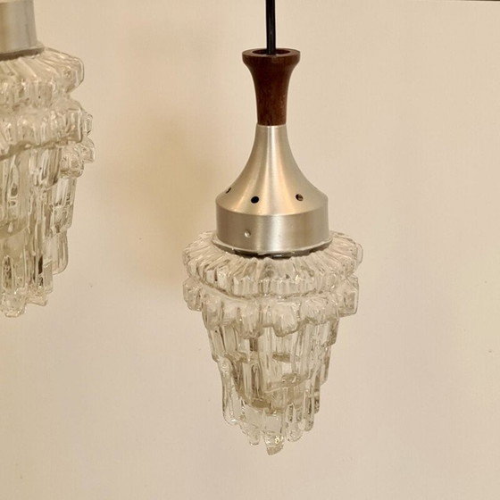 Image 1 of Lustre vintage brutaliste 3 points lumineux