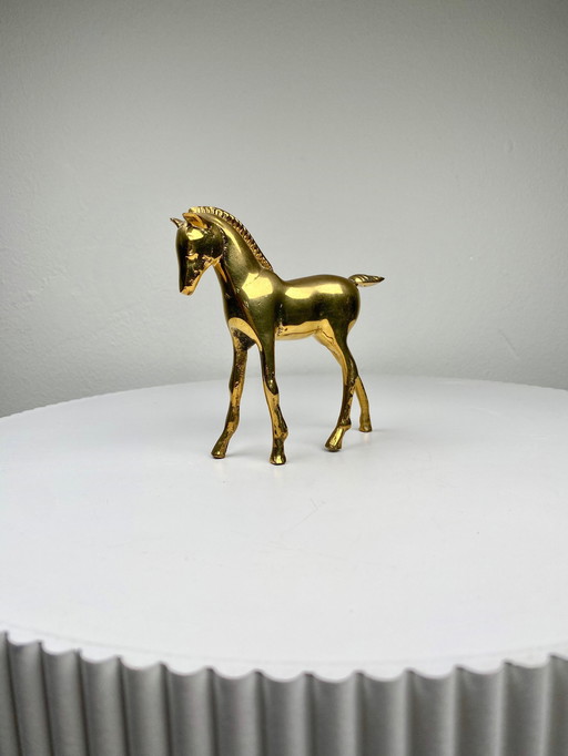 Sculpture Vintage en laiton Cheval/Foal - Décoration d'intérieur Minimaliste/Moderne Style Mid Century