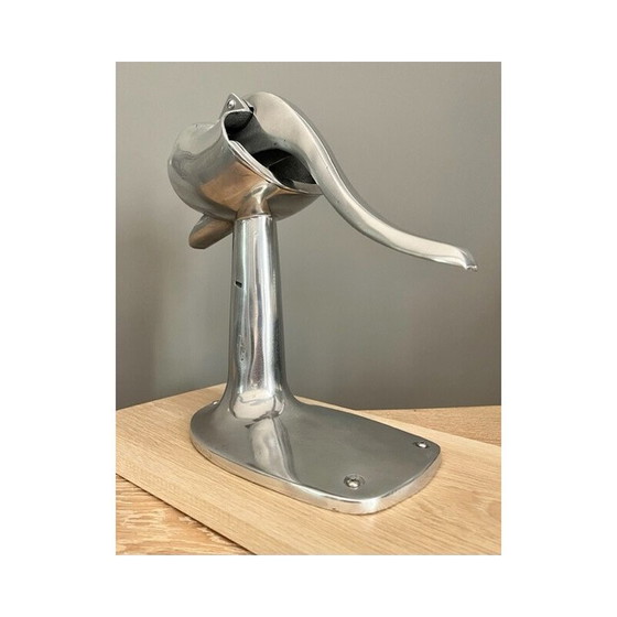 Image 1 of Presse-agrumes vintage en aluminium et bois de chêne pour Dragon, années 1950