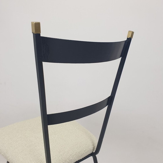 Image 1 of Paire de chaises vintage en métal et laiton, Italie 1960