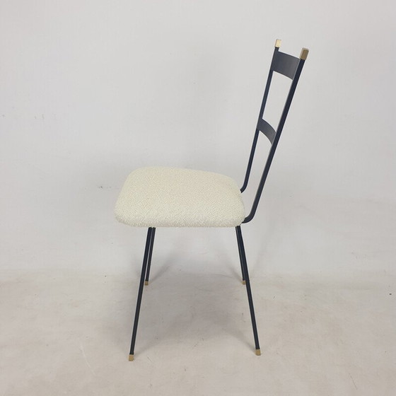 Image 1 of Paire de chaises vintage en métal et laiton, Italie 1960