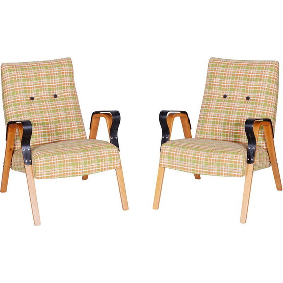Image 1 of Paire de fauteuils vintage en chêne par Tatra Pravenec, Tchécoslovaquie 1950