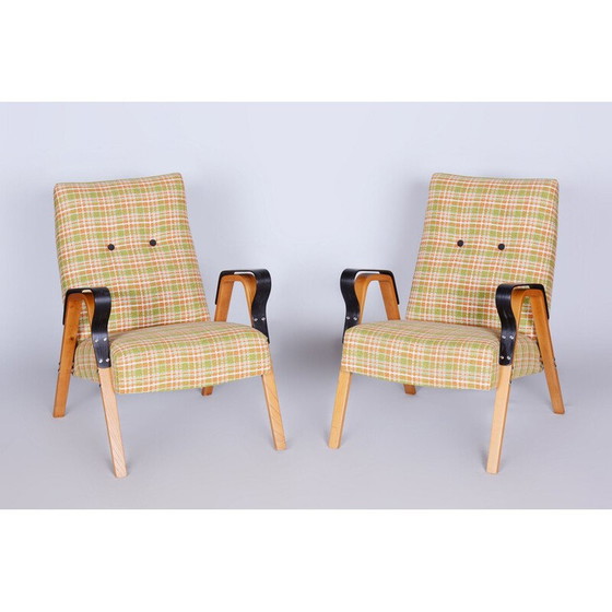 Image 1 of Paire de fauteuils vintage en chêne par Tatra Pravenec, Tchécoslovaquie 1950