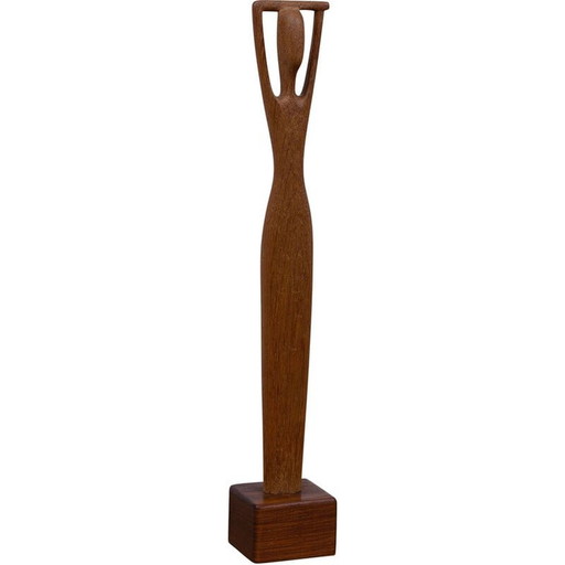 Sculpture vintage en teck de Johnny Mattsson, Suède