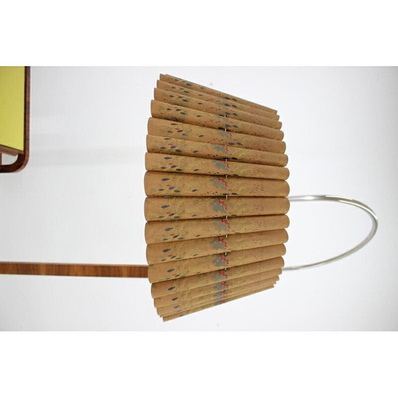 Image 1 of Lampadaire Vintage Art Déco en papier et noyer, Tchécoslovaquie 1930