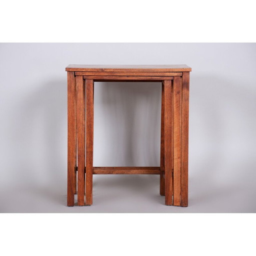 Tables gigognes vintage en noyer, 1930