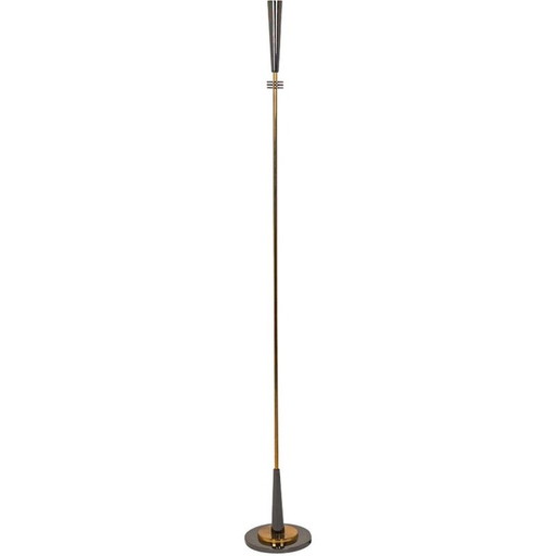 Lampadaire vintage "Quasar" en métal doré et irisé par Maison Charles