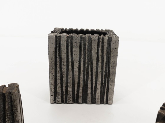 Image 1 of Nécessaire De Fumeur Et Bougeoir Brutaliste Willy Ceysens 1960