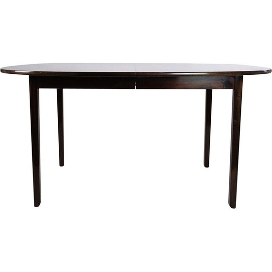 Image 1 of Table de salle à manger vintage en acajou foncé par Ole Wancher pour P. Jeppesen
