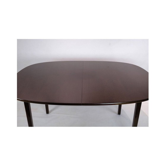 Image 1 of Table de salle à manger vintage en acajou foncé par Ole Wancher pour P. Jeppesen