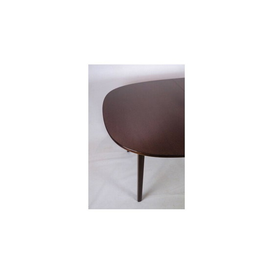 Image 1 of Table de salle à manger vintage en acajou foncé par Ole Wancher pour P. Jeppesen