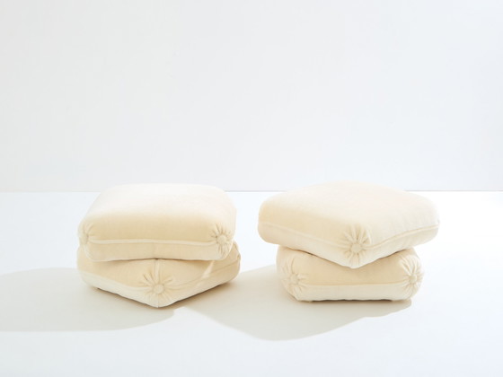 Image 1 of Jacques Charpentier pour Maison Jansen Paire d'Ottomans Velours Mohair 1970S