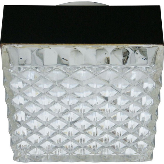 Image 1 of Plafonnier vintage en verre carré, 1960