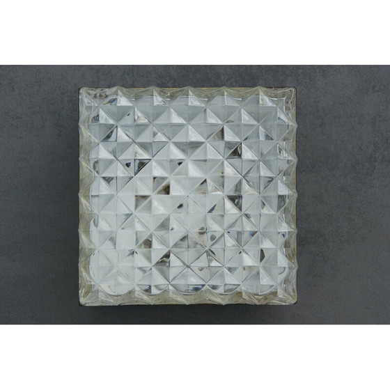 Image 1 of Plafonnier vintage en verre carré, 1960