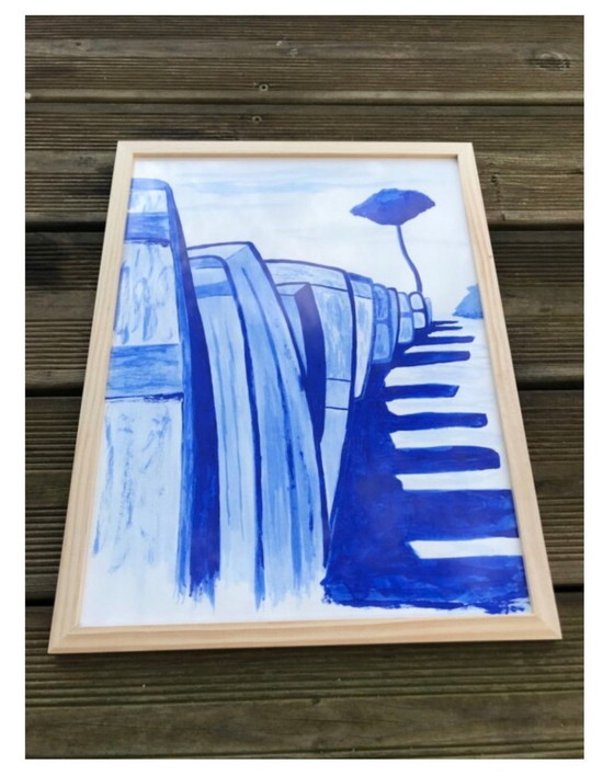 Image 1 of Au Bout Du Cap Coz. Encre Acrylique De Frédéric Cadiou 