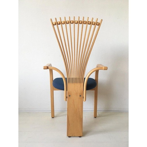 Ensemble de 4 chaises vintage pour Westnofa en laine et bois de chêne 1980