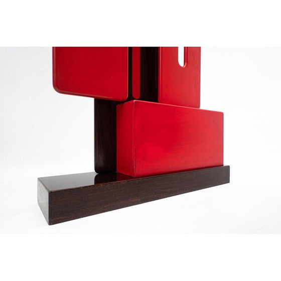 Image 1 of Porte-manteau modulable rouge du milieu du siècle par Carlo di Carli pour Fiarm, Italie, années 1960