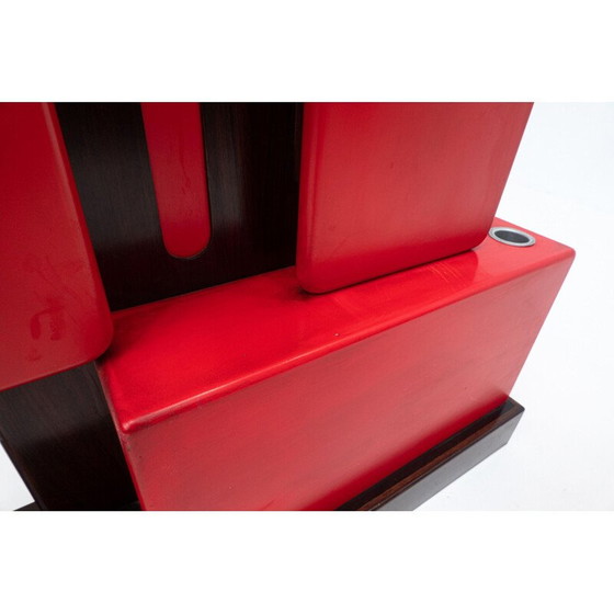 Image 1 of Porte-manteau modulable rouge du milieu du siècle par Carlo di Carli pour Fiarm, Italie, années 1960