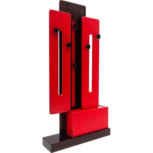 Porte-manteau modulable rouge du milieu du siècle par Carlo di Carli pour Fiarm, Italie, années 1960