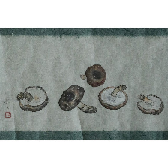 Image 1 of Poster vintage Svampar peinture japonaise sur tissu, Danemark