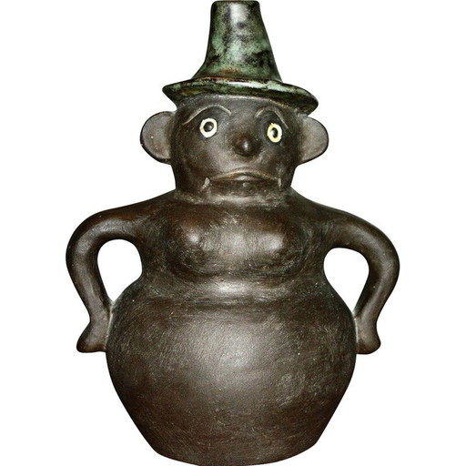 Sculpture anthropomorphe vintage en céramique de Helge Osterberg, Danemark 1950