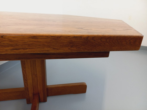 Image 1 of Table À Manger Hexagonale Vintage Des Années 80 En Bois De Chêne