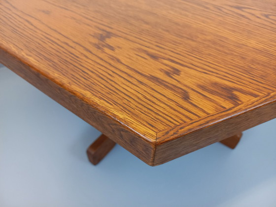 Image 1 of Table À Manger Hexagonale Vintage Des Années 80 En Bois De Chêne
