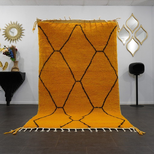 Tapis berbère - 259 Cm X 154 Cm - Jaune et noir