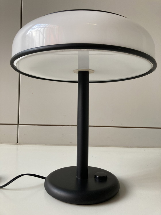 Image 1 of Lampe à poser vintage de l'ère spatiale Noir Blanc Seventies