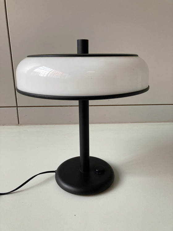 Image 1 of Lampe à poser vintage de l'ère spatiale Noir Blanc Seventies