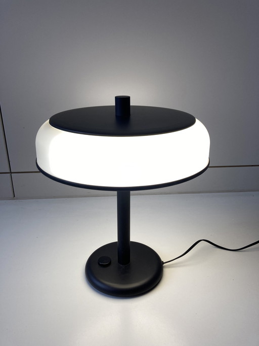 Lampe à poser vintage de l'ère spatiale Noir Blanc Seventies