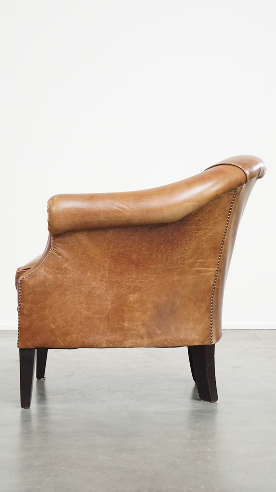 Image 1 of Fauteuil club en cuir de bœuf