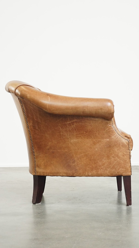 Image 1 of Fauteuil club en cuir de bœuf