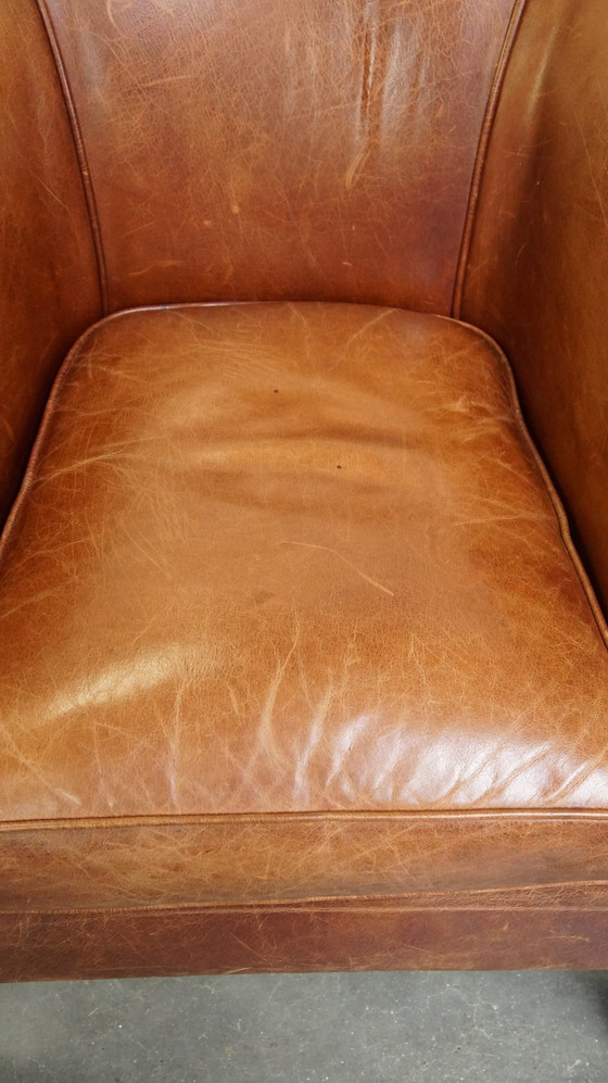 Image 1 of Fauteuil club en cuir de bœuf