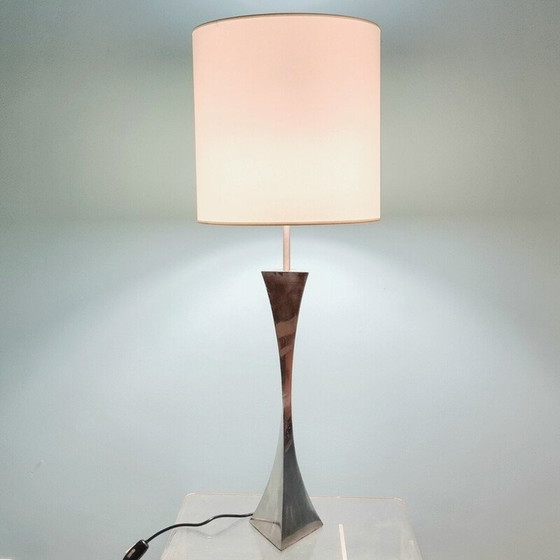 Image 1 of Lampe pyramidale vintage en métal et tissu par A. Tonello et A. Montagna Grillo pour High Society Milano, 1972s