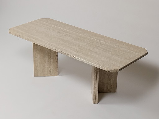 Table basse italienne en travertin, 1970