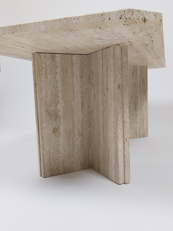 Image 1 of Table basse italienne en travertin, 1970