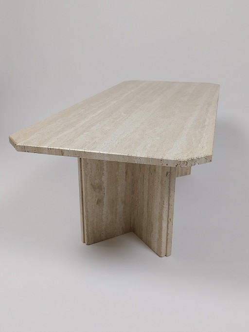 Table basse italienne en travertin, 1970