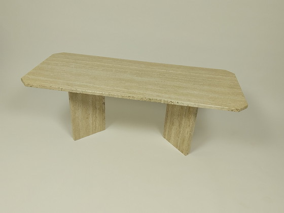 Image 1 of Table basse italienne en travertin, 1970