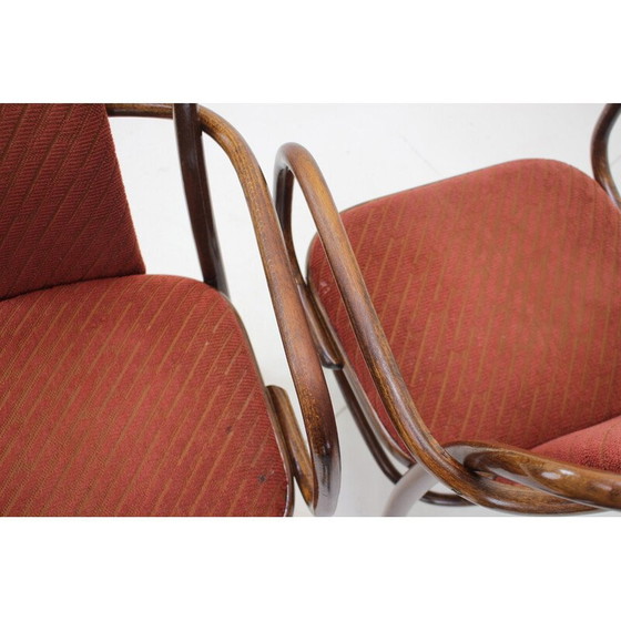 Image 1 of Paire de chaises vintage en bois et tissu par Ton, Tchécoslovaquie 1989s