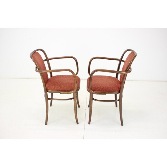 Image 1 of Paire de chaises vintage en bois et tissu par Ton, Tchécoslovaquie 1989s