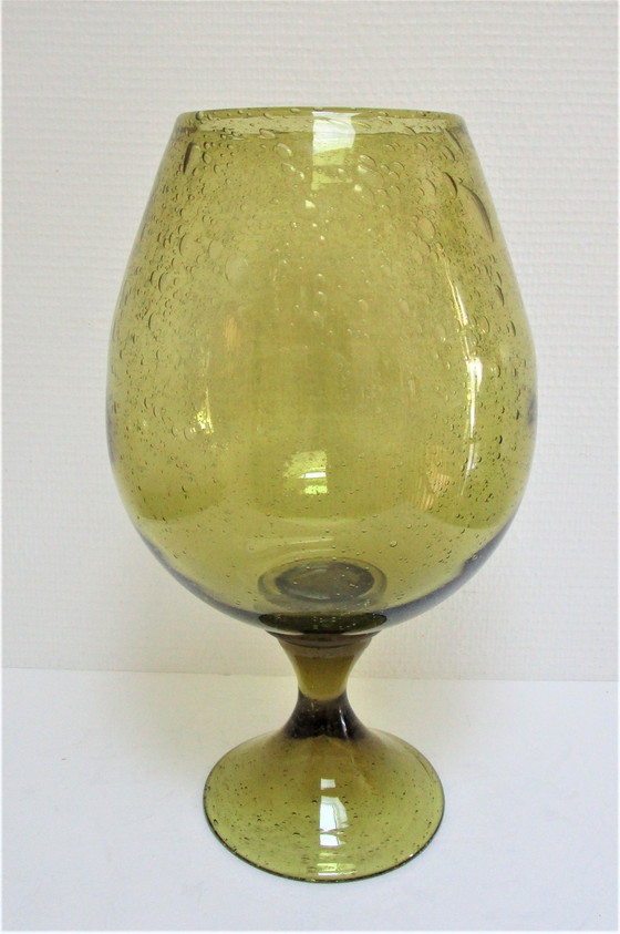 Image 1 of Vase Verre Biot Estampillé H.38 Cm