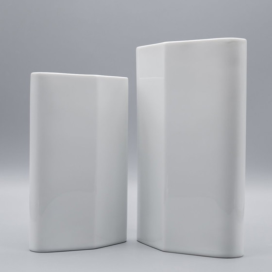 Image 1 of Rosenthal Vase en Porcelaine Brillante Duo Tapio Wirkkala 60S Vintage Iconic Form