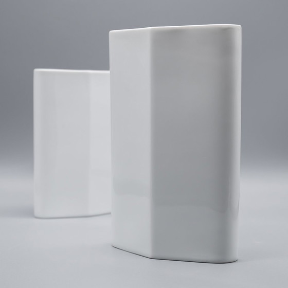 Image 1 of Rosenthal Vase en Porcelaine Brillante Duo Tapio Wirkkala 60S Vintage Iconic Form