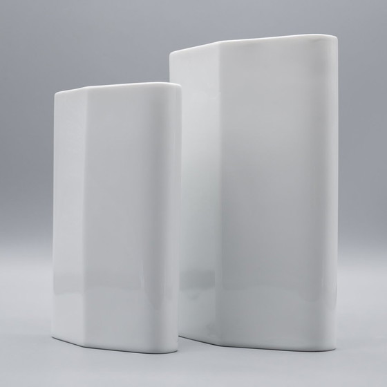 Image 1 of Rosenthal Vase en Porcelaine Brillante Duo Tapio Wirkkala 60S Vintage Iconic Form