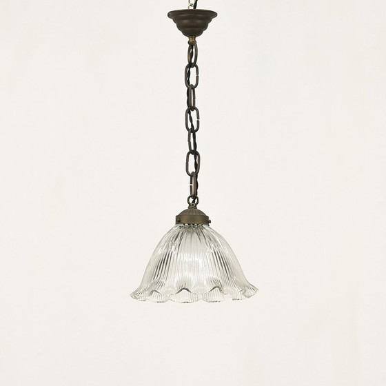 Image 1 of Lampe pendante ancienne en holophane