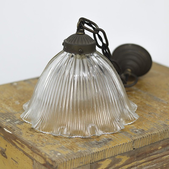 Image 1 of Lampe pendante ancienne en holophane