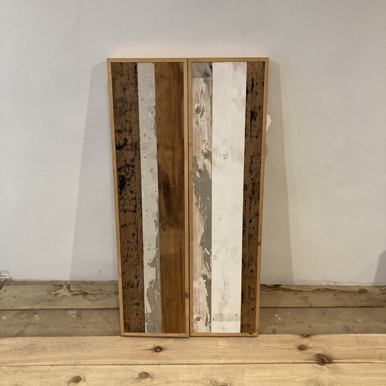 Image 1 of Piet Hein Eek - Triptyque de miroirs muraux en bois de récupération