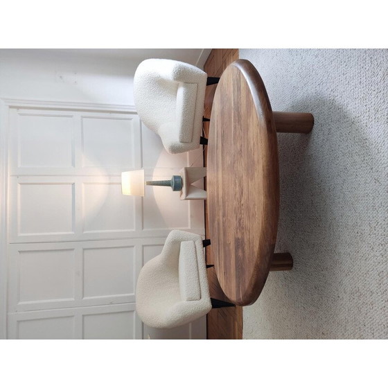 Image 1 of Paire de fauteuils vintage en bois noir, France 1950